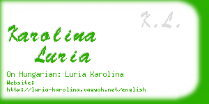 karolina luria business card